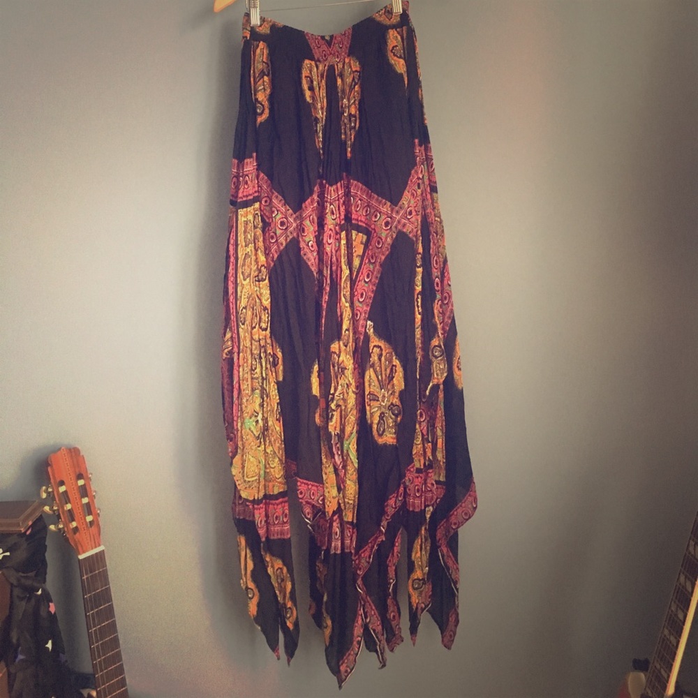 Free People gypsy handkerchief long skirt